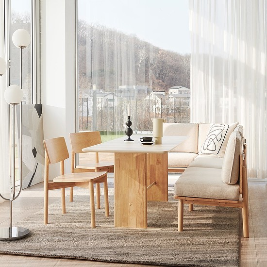 한샘 포레 컴포트 6인 라운지세트 (벤치1, 코너벤치1, 원목의자2 포함) 1,360,900원