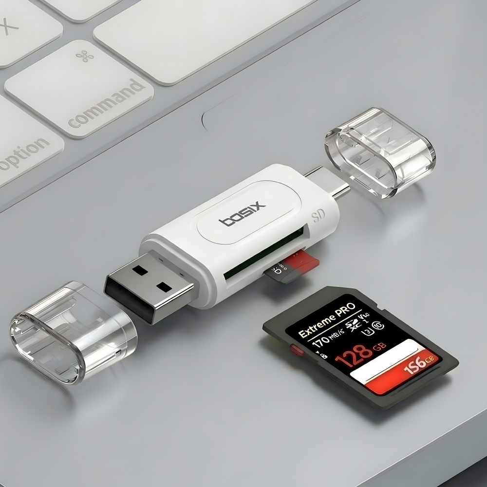베이식스 SD카드리더기 USB C+A타입 멀티리더 아이폰 갤럭시 노트북 OTG 지원 7,700원