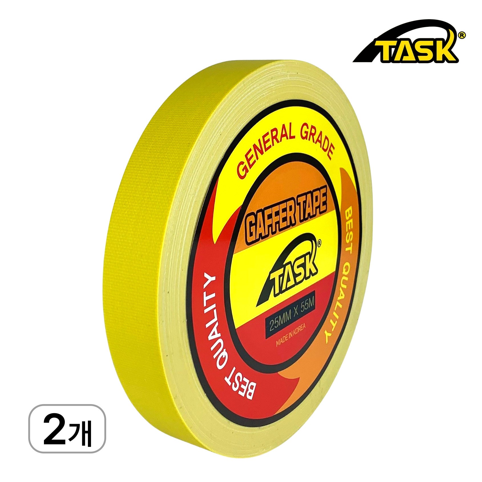테스크 수출용(국내산) 개퍼테이프 무광 면테이프 25MM X 55M, MATT YELLOW 16,800원