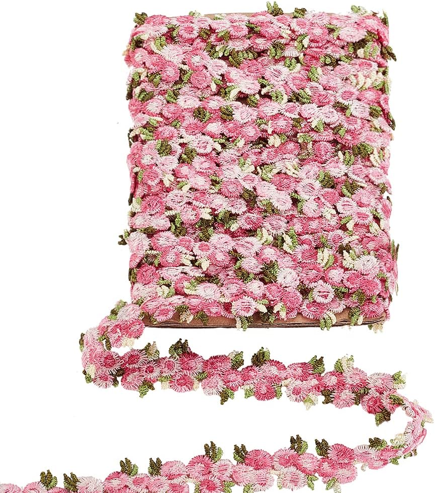 1세트 4.6~5야드 플라워 폴리에스터 트림 리본 커튼 레이스 트리밍 핫 핑크 2cm 10,970원