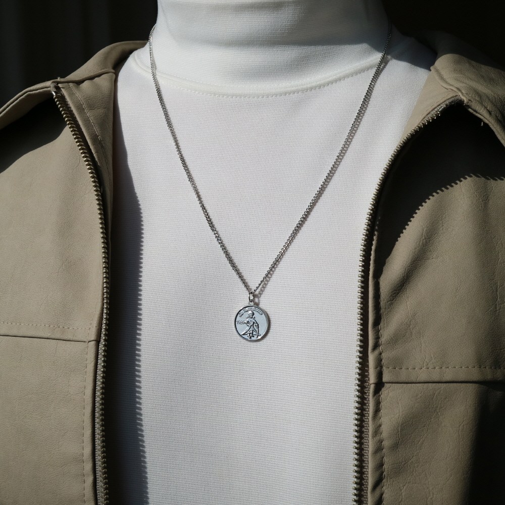 빅애플샵 남자 목걸이 동전 코인 어린왕자 펜던트 써지컬스틸 Lets coin 12,800원