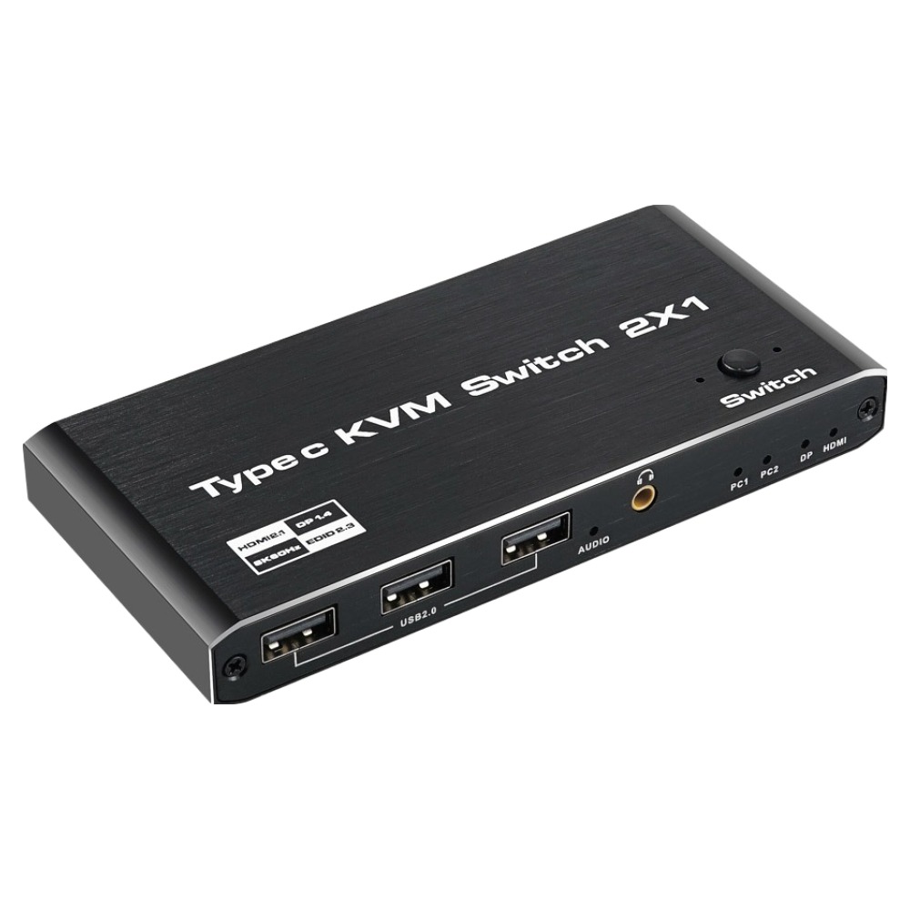 컴스 HDMI DP PC 2대 제어 4K 60Hz C타입 KVM 2포트 스위치 선택기 74,200원