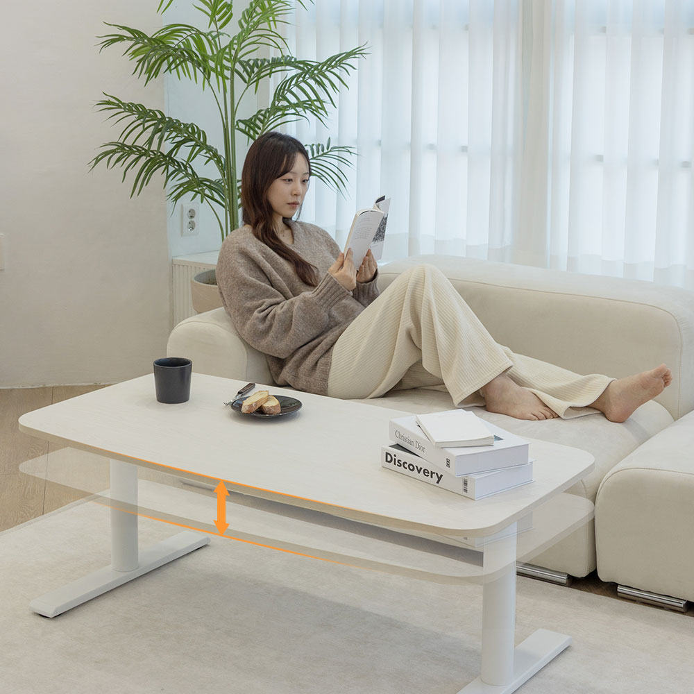 롱코 모션테이블 전동 거실 테이블 높이조절 좌식 모션데스크, 화이트 1000, 현재가 149,000원
