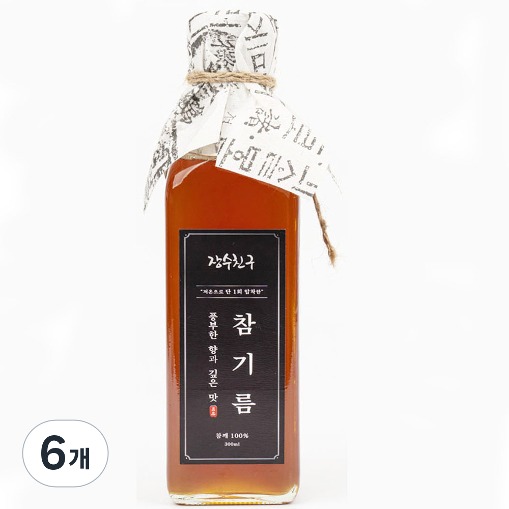 저온압착 참기름 통참깨 장수친구, 6개, 300ml 79,000원