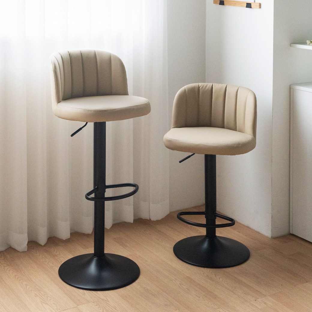 체리브 1+1 몽크 바텐의자 2P 가죽 높이조절 회전가능 아일랜드 홈바의자 130,500원