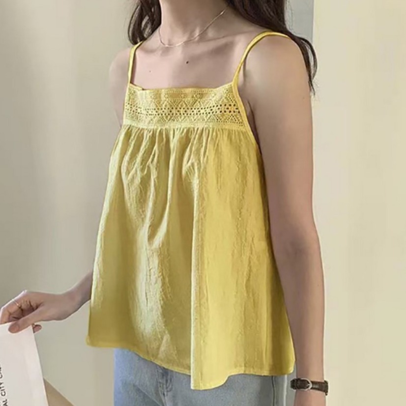 지고다그 1+1여성 여름 끈 나시 티셔츠 자수 포인트 루즈핏 코튼 민소매 이너 레이어드 상의 YY31055 22,020원