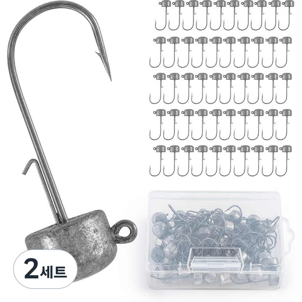 Hqzoomee 낚싯바늘 웨이트 훅 세트 탈착 방지 가시가 있는 날카로운 피후크, 뒤집힌 후크 디자인으로 민물과 염수에서QTG50PCS 27,050원