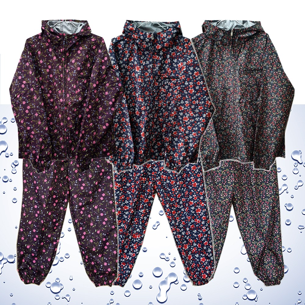 여성용 방수복 세트 여자 우의 우비세트 상하의 꽃무늬 점퍼 방수바지 비옷 경량우비 어촌 농촌 작업복 빅사이즈 29,500원