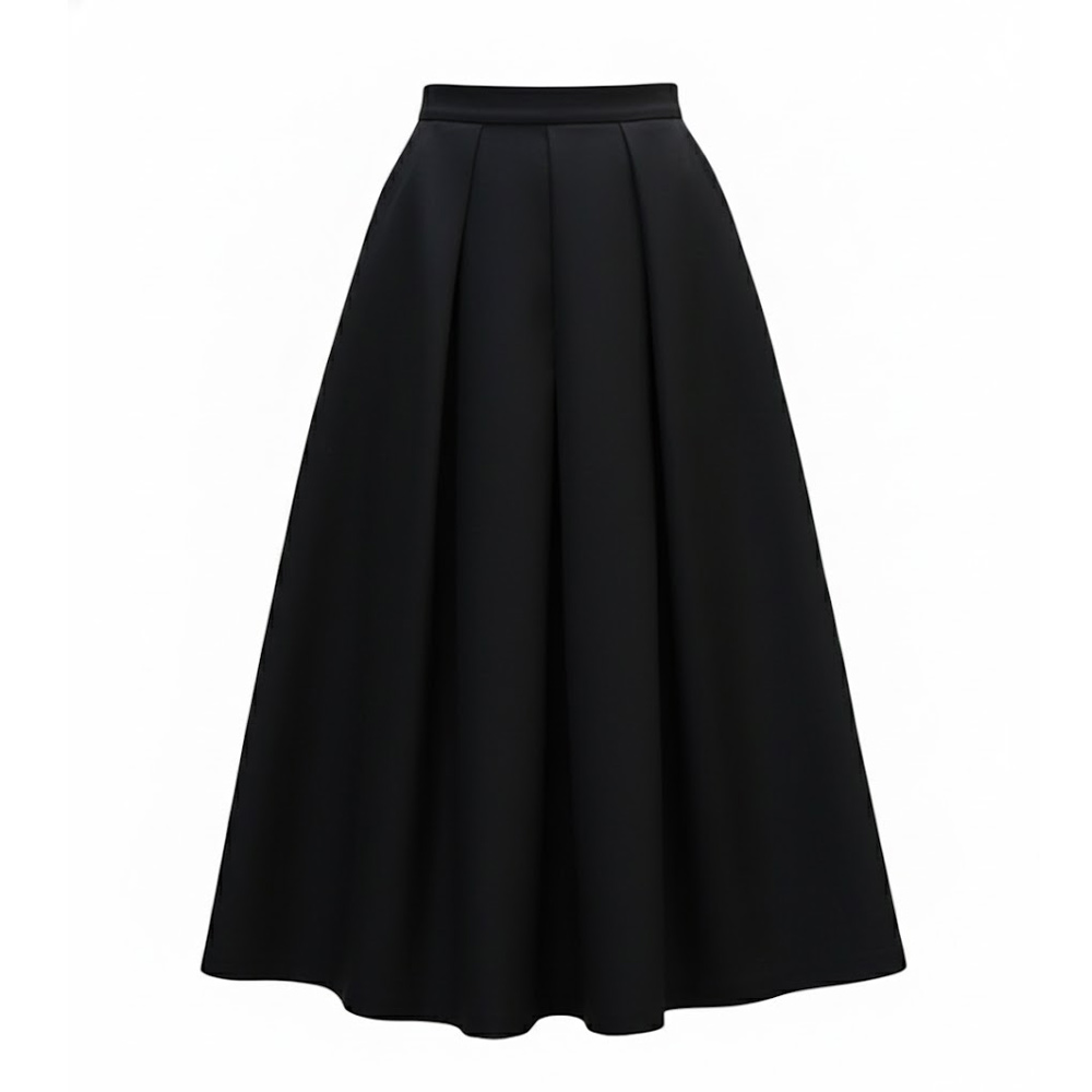 메리앤유 볼륨 라인 뒷 밴드 셔링 햅번 플레어 롱 스커트 포켓있음 29,800원