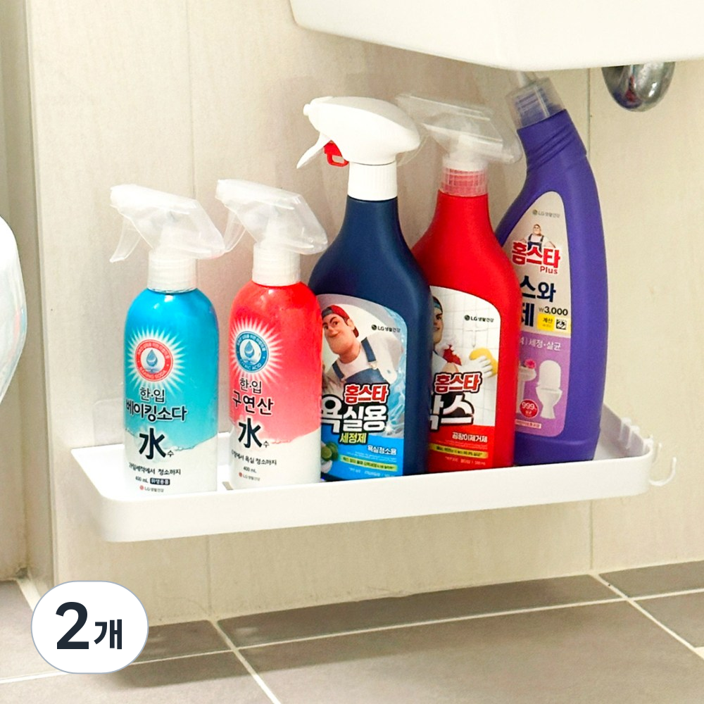 위벨라 공간절약 무타공 틈새 욕실선반, 화이트, 2개 28,900원