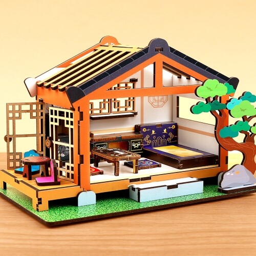 인쇄 우드 DIY 미니어처 한옥 게스트 하우스 만들기 놀이 1개입 4,200원