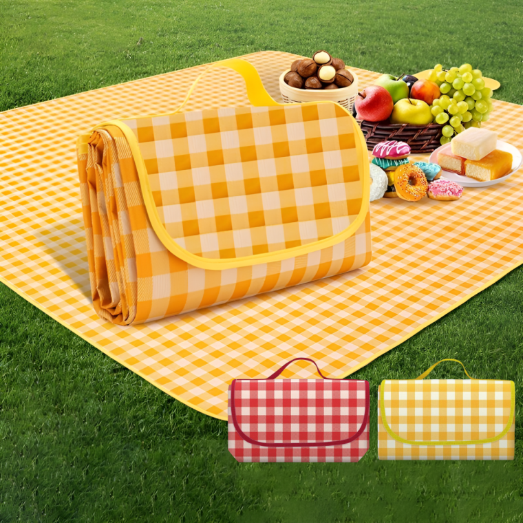 방수매트 돗자리 접이식 파우치형 체크패턴 나들이 캠핑 피크닉매트 대형 200x200cm 7,320원