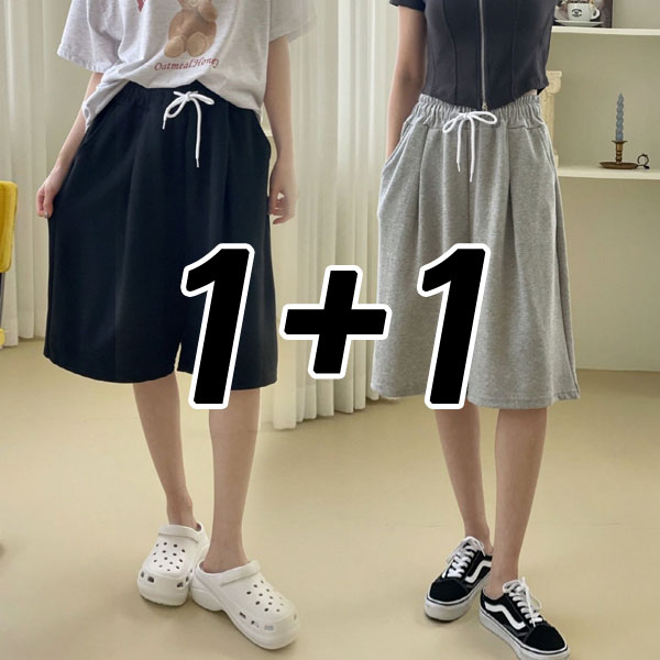 1+1 마더라이크 여성용 버뮤다팬츠 와이드 반바지 27,900원