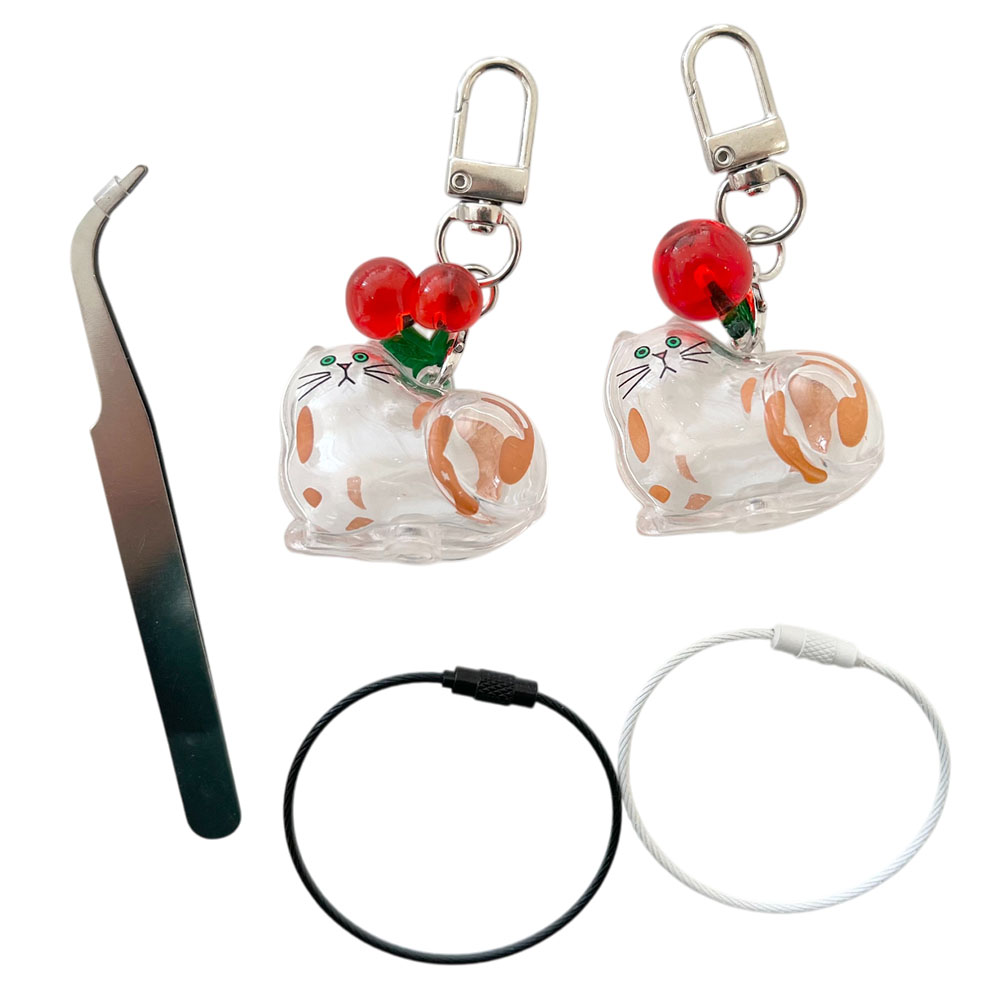 템모스 강아지 고양이 반려동물 털보관 키링(집게,장식,고리 포함)1+1, 2개, 02고양이 7,800원