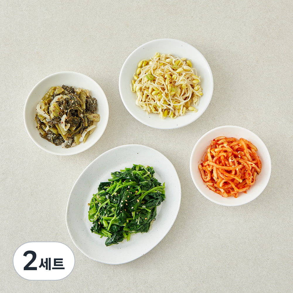 집반찬연구소 빛깔고운 알록달록 사색나물 들깨시래기볶음+무생채+콩나물무침+참나물무침 19,200원