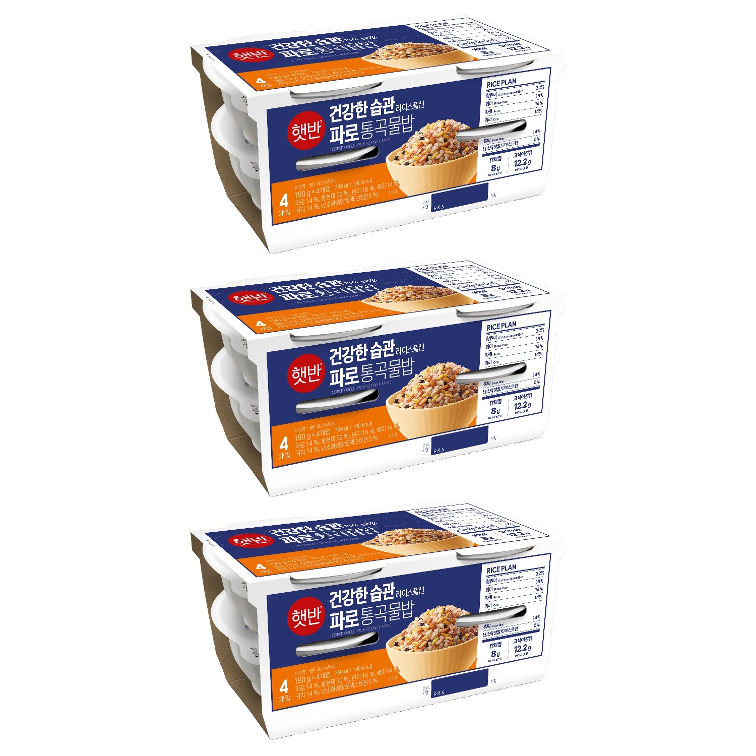 햇반 건강한 습관 라이스플랜 파로 통곡물밥, 190g, 12개 19,900원