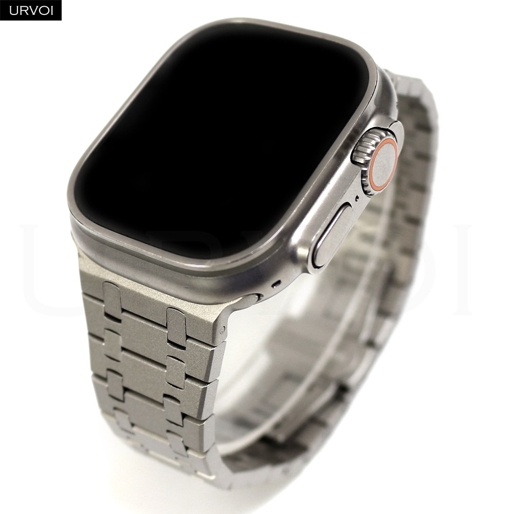 URVOI 메탈 스트랩 애플워치 울트라2 주력호환 (시리즈10/9/8/7 가능) 316L 스테인리스 당일발 송, Titanium, 1개 32,800원