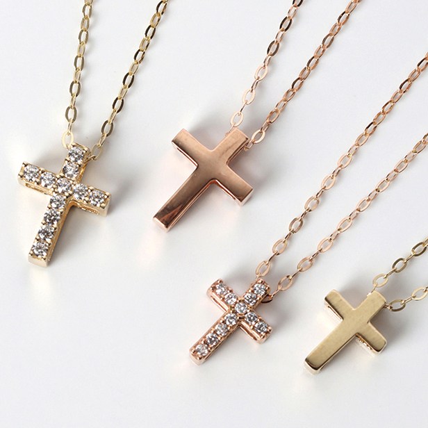 전체 14K 금 입체 큐빅 양면 십자가 목걸이 342,100원