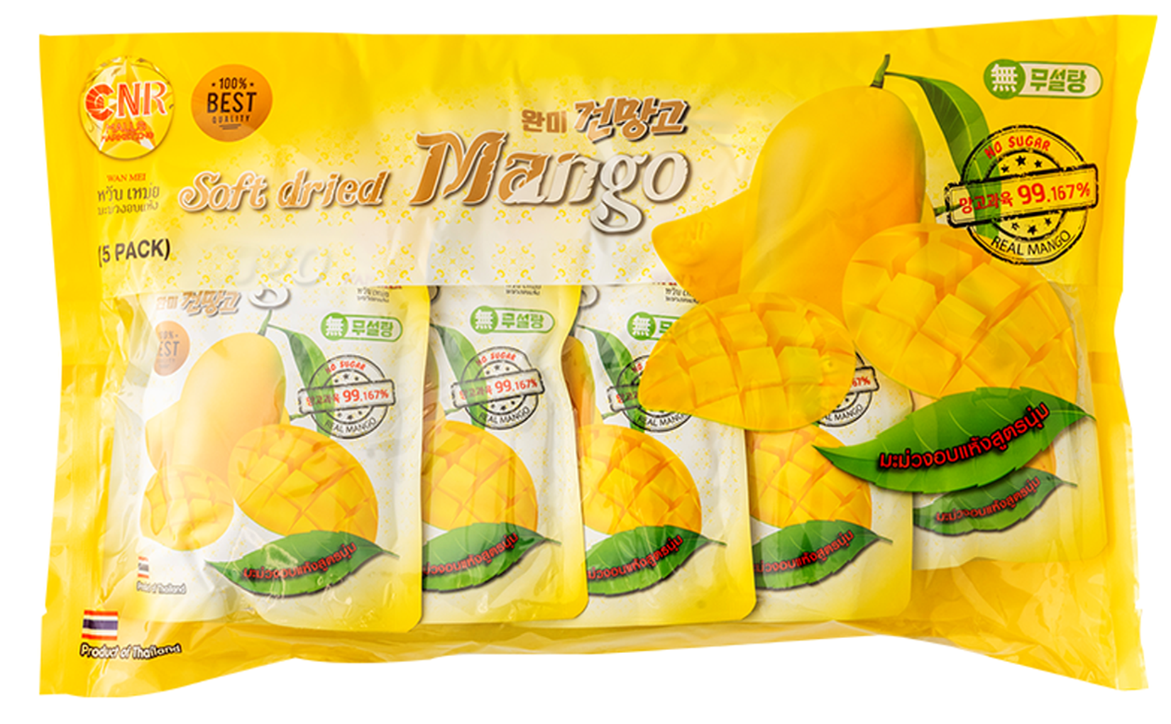 [망고두리] 태국독점수입 최고급 품질 무설탕(노슈가) 부드럽고 쫀득쫀득한 자연산 완미 건망고 망고과육 99% 80g, 80g, 5개 19,800원