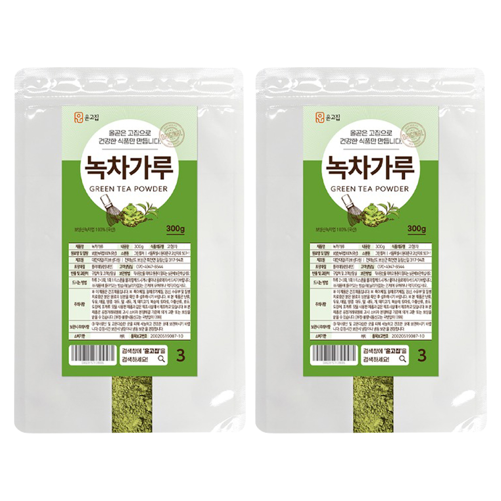윤고집 녹차가루, 2개, 300g, 1개입 27,800원