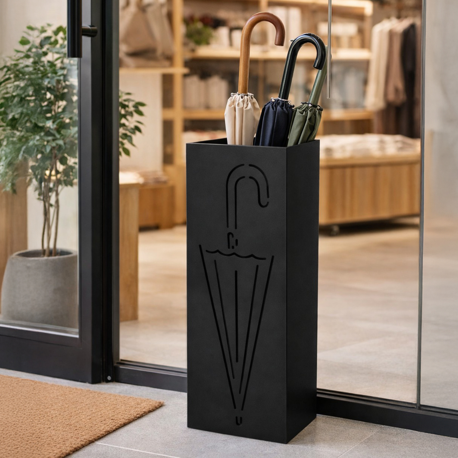 설렘하우스 사각 철재 우산꽂이, 1개, 블랙 22,400원