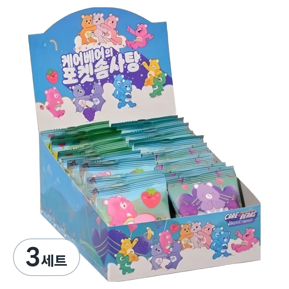 스낵스 한입 포켓 솜사탕 케어베어 딸기 x 5p + 포도 x 5p + 멜론 x 5p + 바나나 x 5p 세트, 20g, 3세트 37,950원