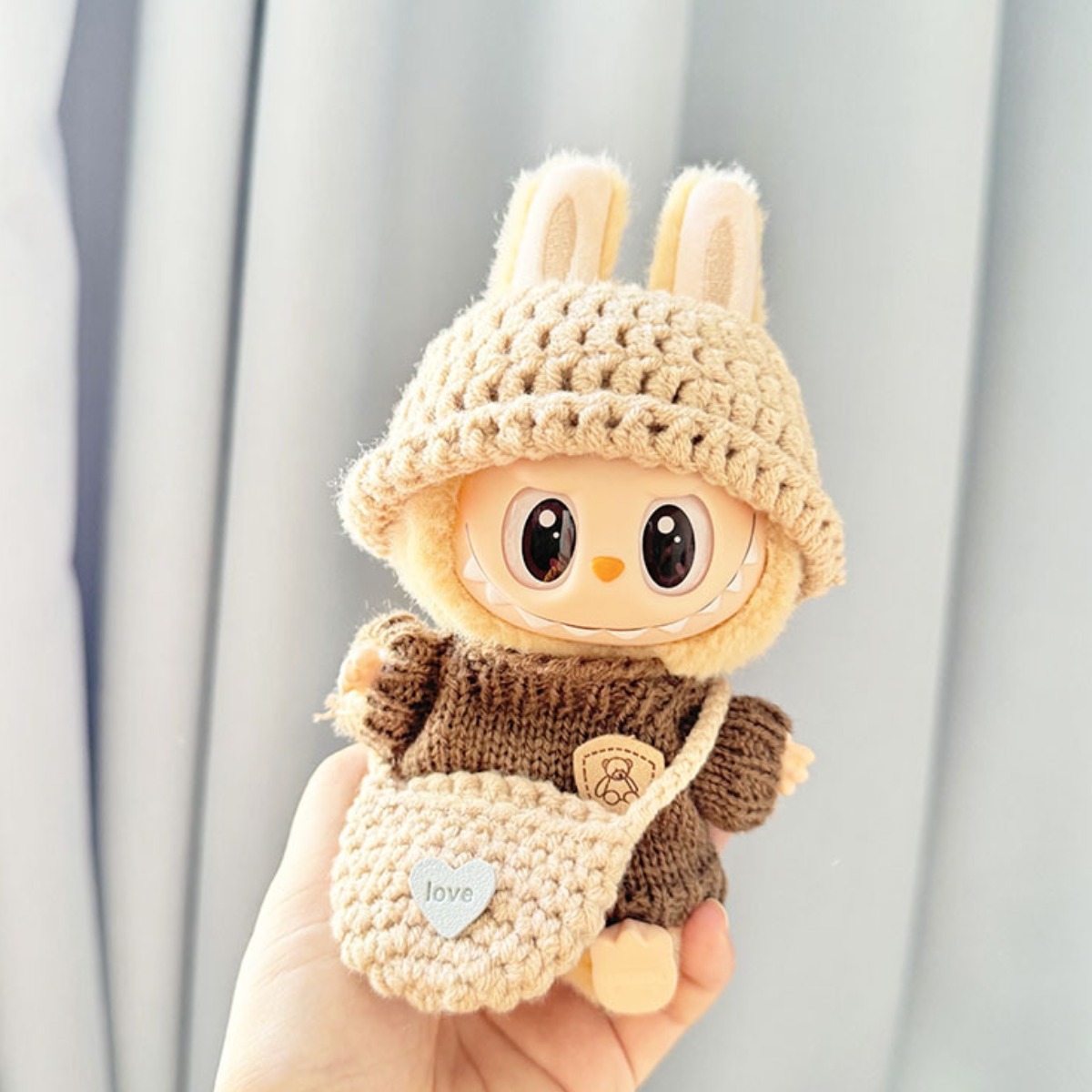 17cm 라부부 인형옷 3종 세트 labubu, 브라운 3종, 1세트 9,800원