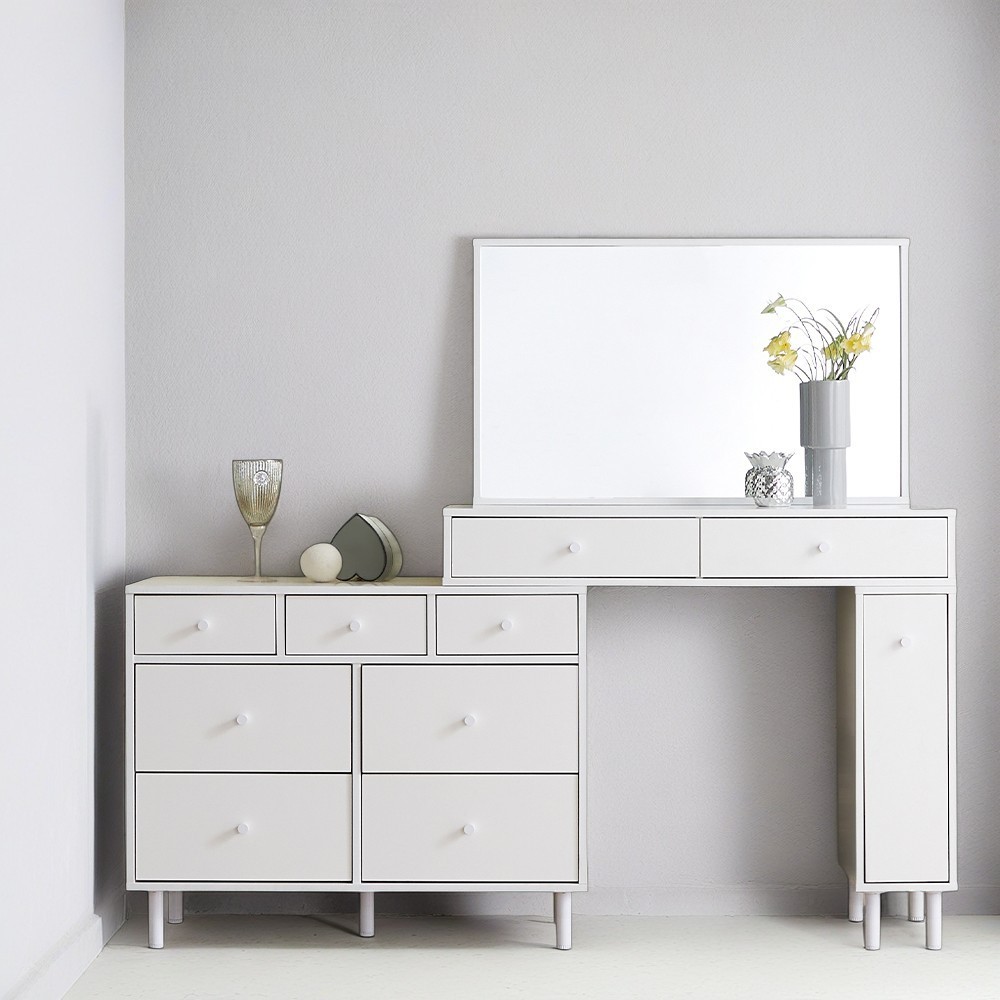 보루네오 엘리브 화이트니스 3단 7칸 화장대 일반거울 pn821-1, 화이트 248,440원