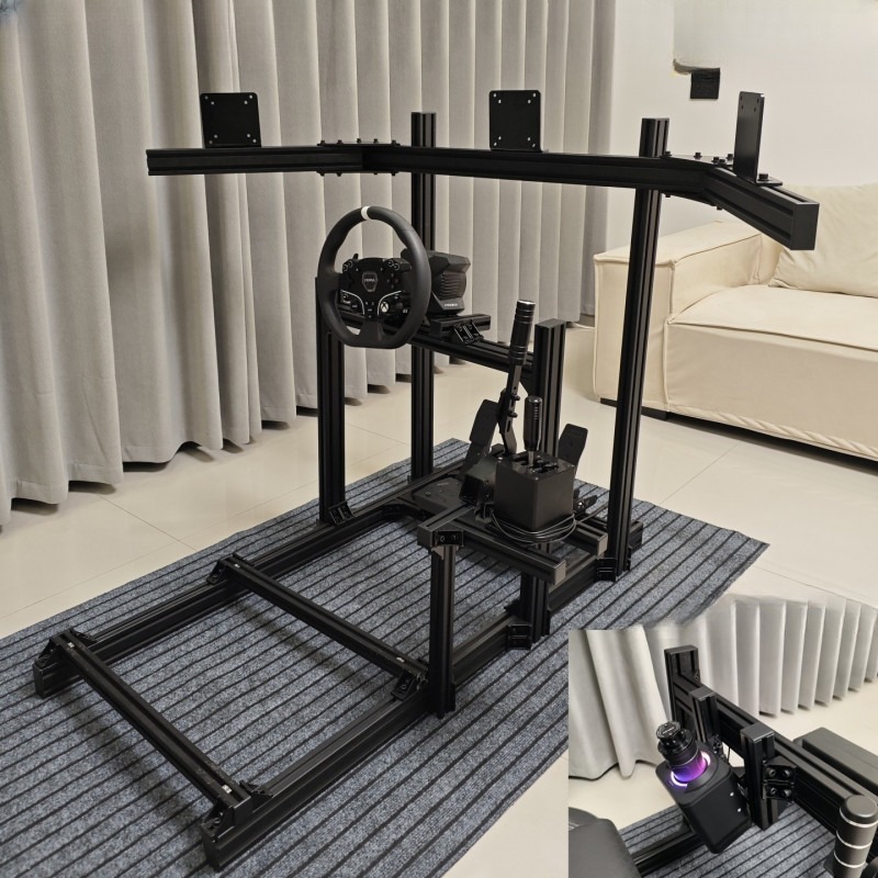 레이싱 프로파일 거치대 4080 알루미늄 시뮬레이터 블랙 실버 3060 비행 시뮬레이션 거치대 421,800원