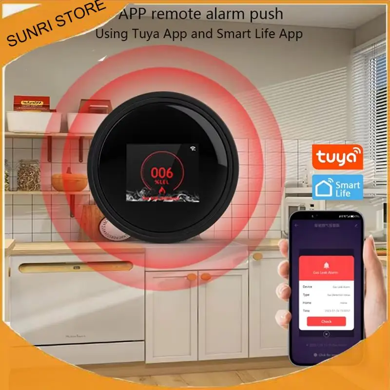 SUNRI-Wifi 천연 가스 센서 Tuya 스마트 알람 누출 감지기 화재 보안 디지털 LCD 온도 디스플레이 35,700원