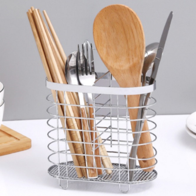 라온리빙 물빠짐 스텐 수저통, 1개, 그레이(스텐) 8,890원