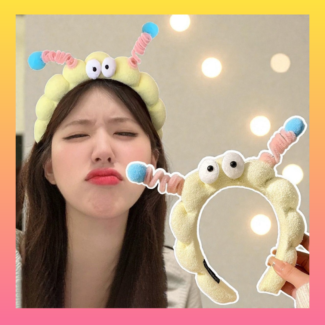 귀여운 눈알 머리띠 세안용 헤어밴드, 옐로우 14,800원