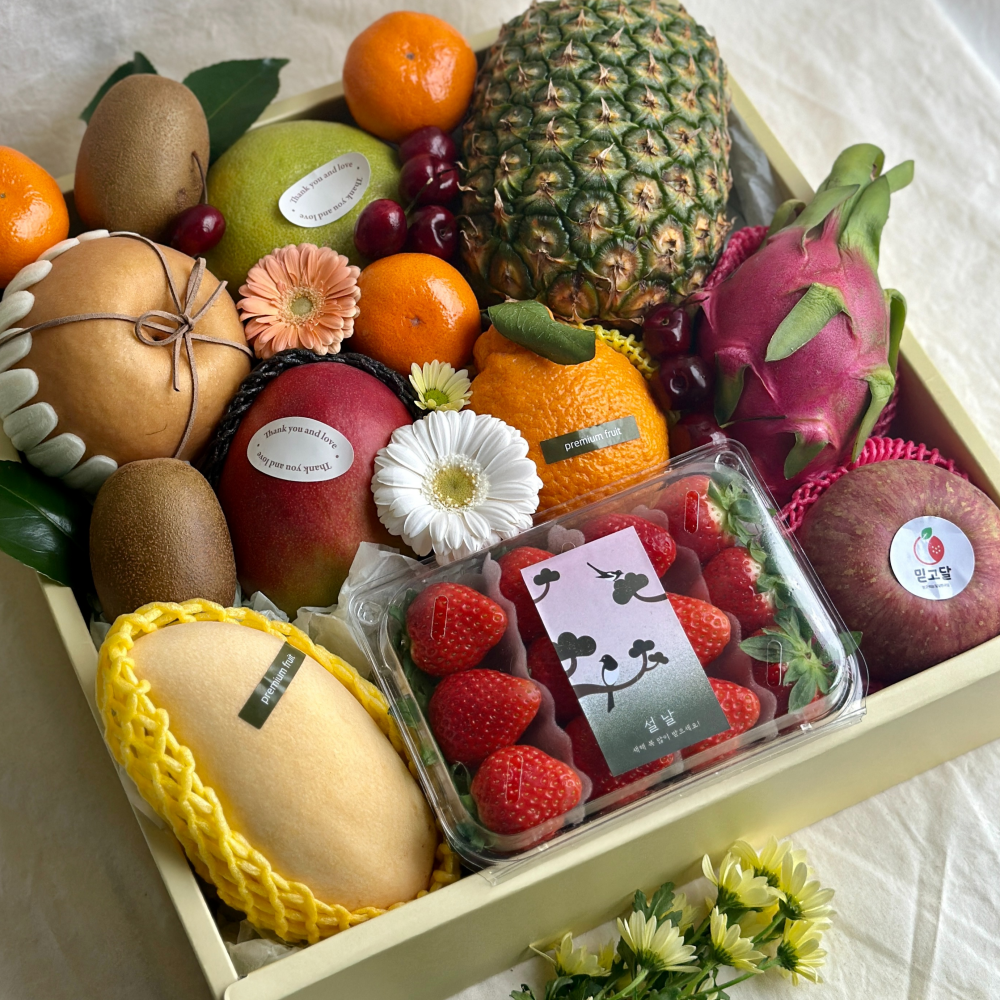 믿고달 혼합과일 선물세트 라지(11종-12종)  + 보자기 과일선물세트 이바지 음식 과일 첫인사 상견례 선물 예단 병문안 승진 출산 선물 과일바구니 109,000원