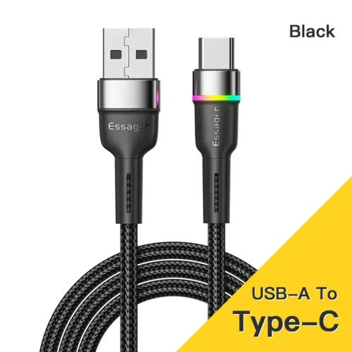 Essager USB C 타입 케이블 휴대 전화 충전기 고속 충전 코드  11 12 포코 F3 리얼미 화웨이 원플러스 데이터 와이어 3A 16,540원