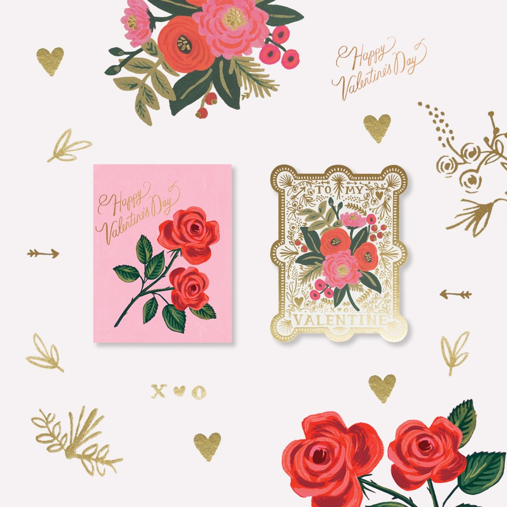 라이플페이퍼 발렌타인데이카드 세트 Flowers 20,000원