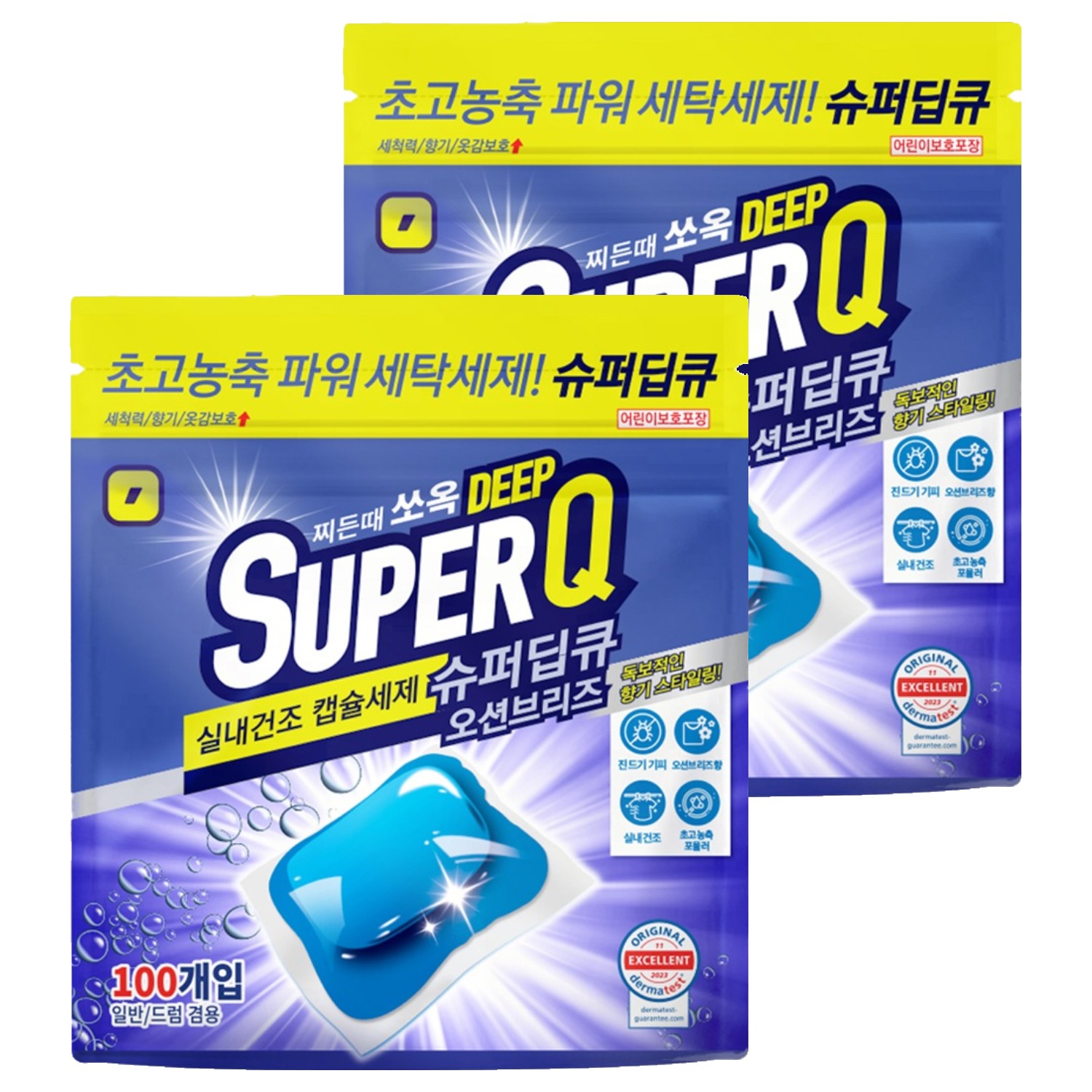 갓성비 슈퍼딥큐 실내건조 고농축 대용량 드럼세탁기 캡슐세제 오션브리즈향 12,640원