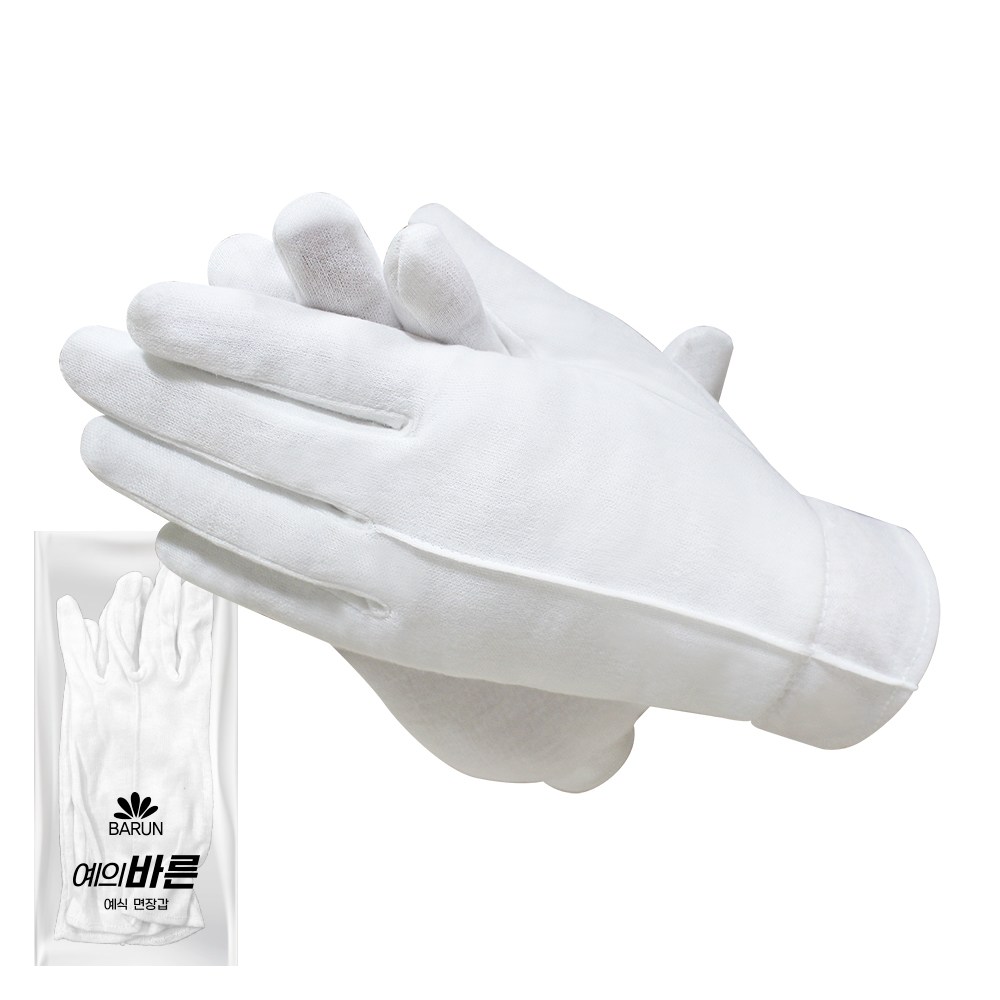 장갑이네 예의바른 예식 민자 행사용 흰 장갑 10켤레, 1개, 예의바른 민자장갑 10켤레 5,000원