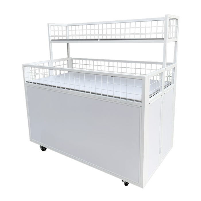 [매대인] 2단 다크호스 화이트 매대  행사용 접이식 이동식 백화점 가판대 수납 상품 진열대 진열장 HS-347 333,000원