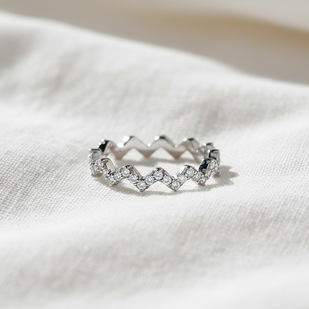 소은 GRA인증서 모이사나이트 웨이브 물결 다이아 반지 실버925 77,000원