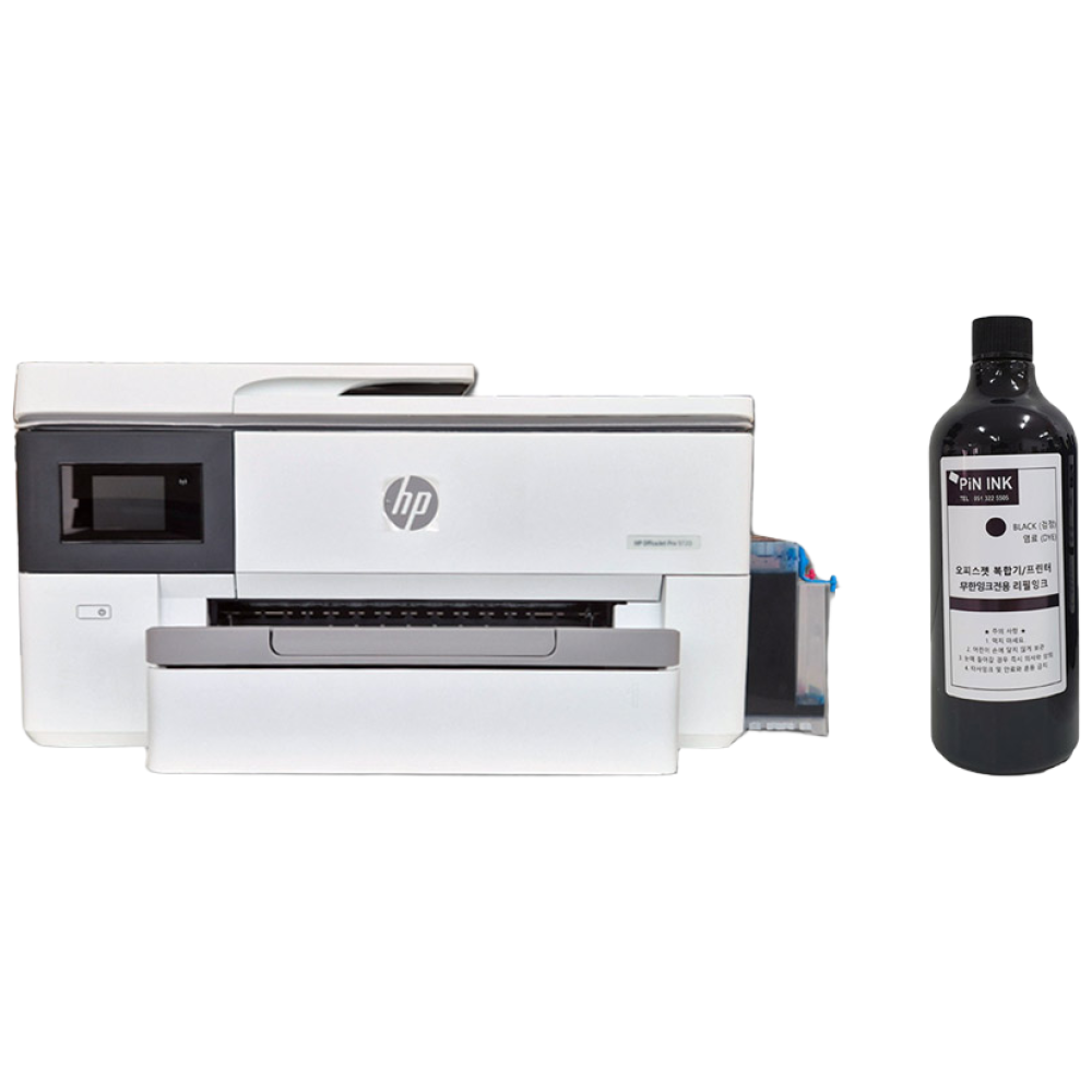 최신 무칩버전 HP 오피스젯 프로 9720 복합기 A3프린터 무한잉크 1400ml+540ml핀잉크대용량검정 1통 HP7720 7720 hp7110 hp7510 후속모델 모바일  면 334,800원