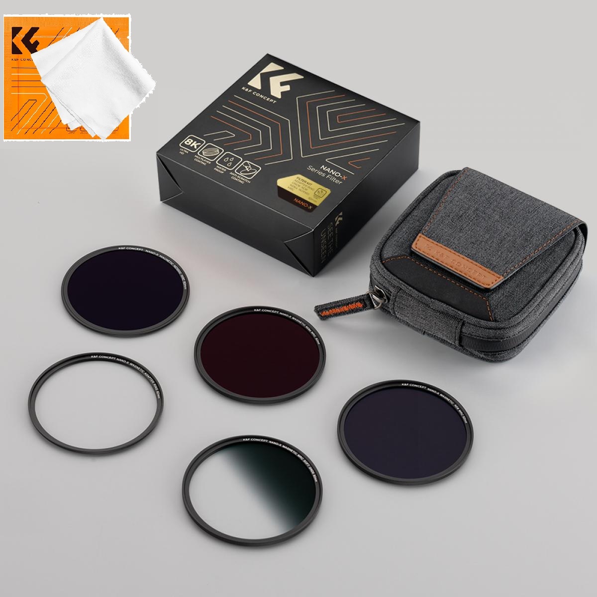 K&F Concept 77mm NANO-X 마그네틱 5 pcs. 필터 세터 (GND8/ND8/ND64/ND1000) / 8K AGC Glass / 렌즈크리너융포함 159,900원