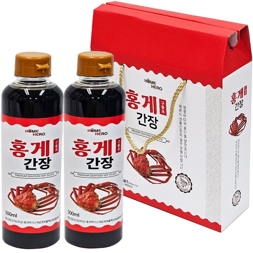 [홈히어로] 구룡포 홍게간장 500ml X 2p, 1개, 500ml 11,500원