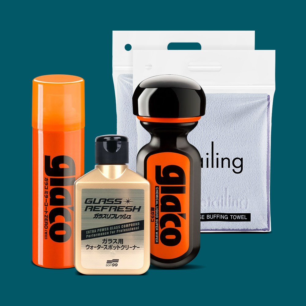 글라코 디테일링 물때 유막제거 1년 발수코팅+사이드미러 카메라 코팅+버핑타월 2장 소프트99 70,600원