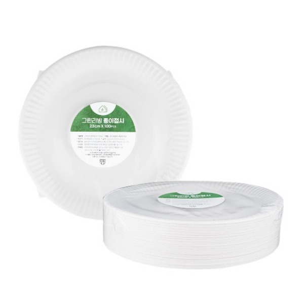 그린리빙 종이접시 23cm 500매, 500개 30,000원