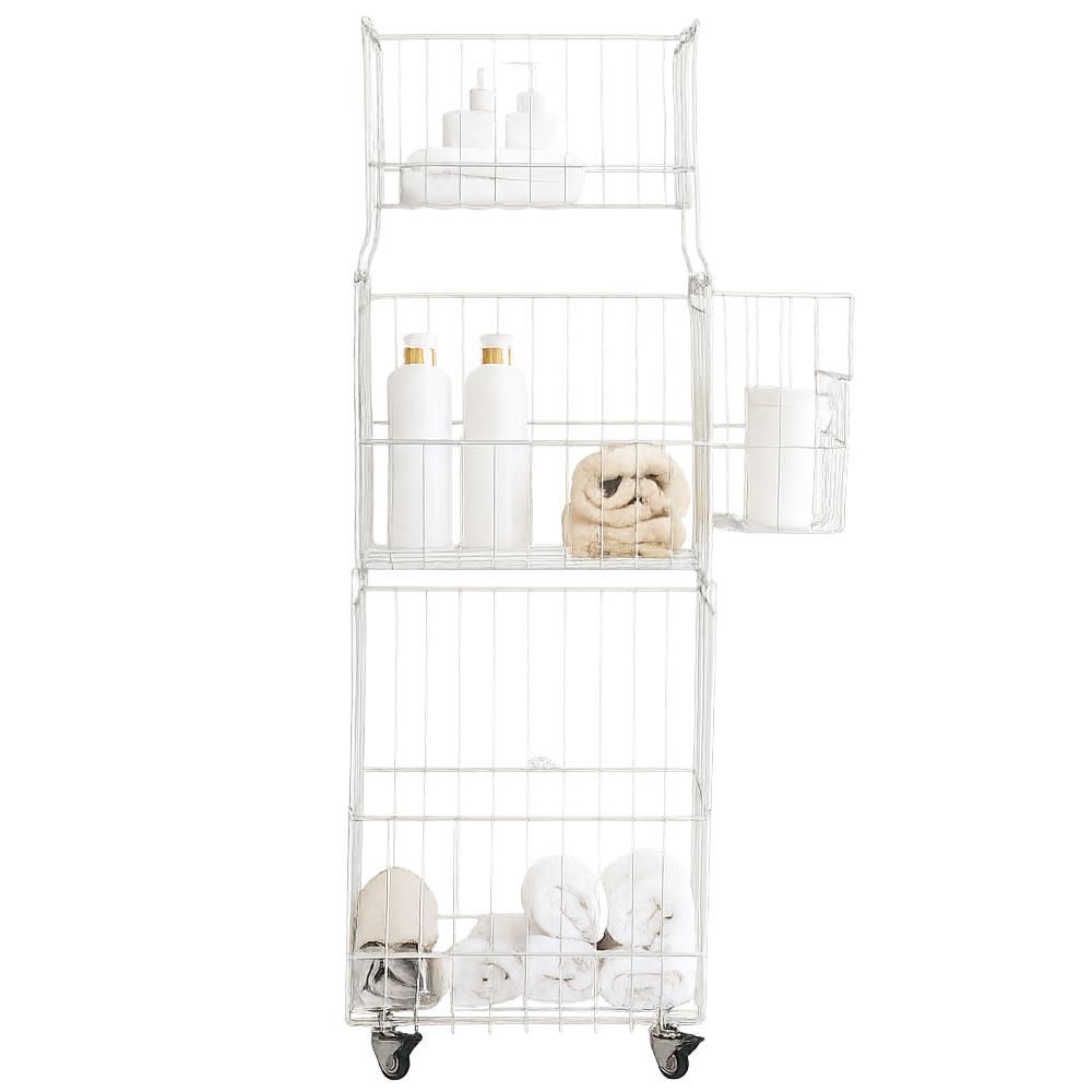 리빙제이 리얼 올 스텐 304 이동식 대용량 세탁 빨래바구니 보관 통 트롤리 2단 152,000원