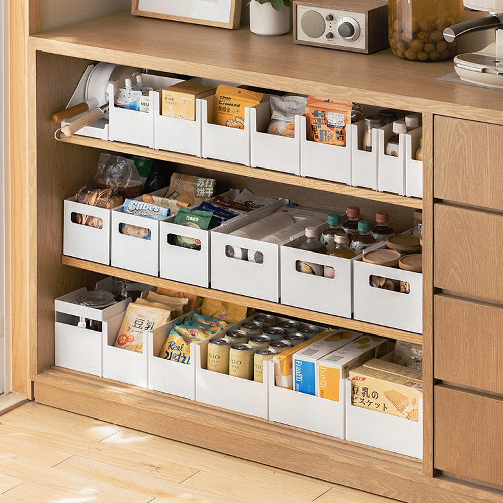 HK.sell 모더니 길이조절가능 정리수납함 팬트리 다용도 바구니, 1개, 화이트 11,900원