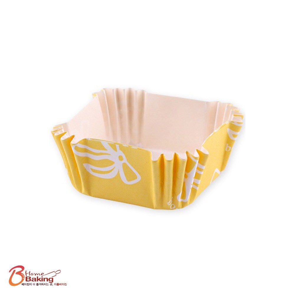 이홈베이킹 [대용량] 사각트레이-주름 45mm(삼색리본) 100장-노랑색 3,990원