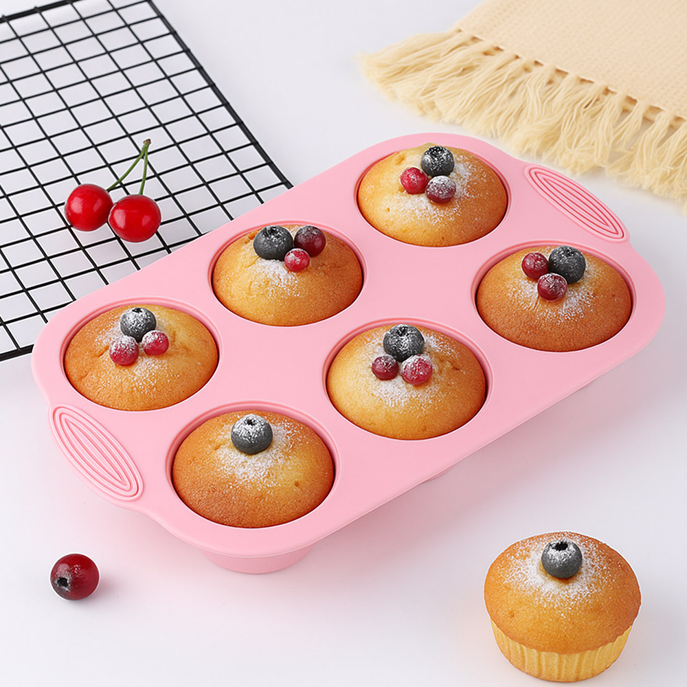 이홈베이킹 짱짱한 실리콘몰드 머핀틀 6구, 핑크, 1개 5,700원