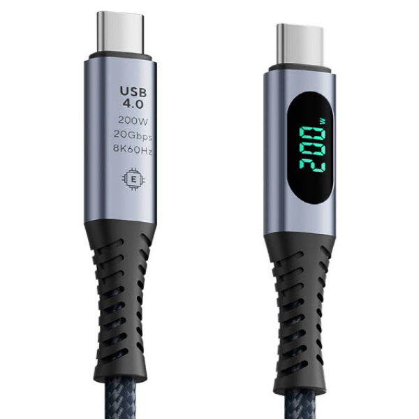 Soopii 전력표시 200W 20Gbps 8K 썬더볼트 USB4 C to C 초고속 케이블 S42 2m 16,650원