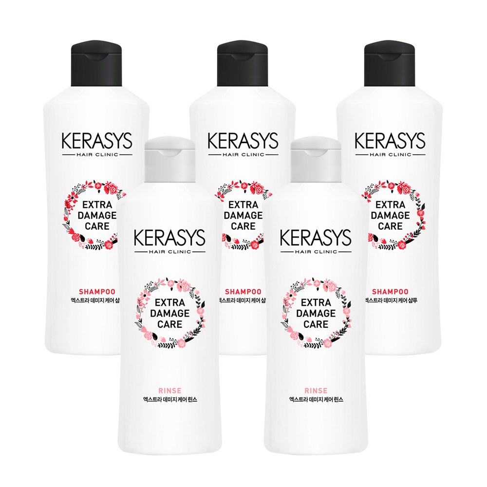 애경 케라시스 엑스트라 데미지 케어 샴푸 180ml 3개 + 린스 180ml 2개 8,500원